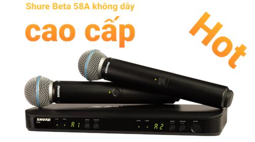 SHURE BLX Beta 58A Bộ micro không dây cao cấp dành cho karaoke gia đình và biểu diễn chuyên nghiệp